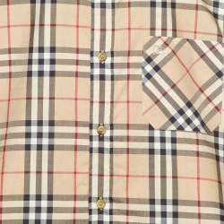 Pre Owned Burberry Kids Beige Tartan Check Cotton Button Front Shirt 12 Yrs