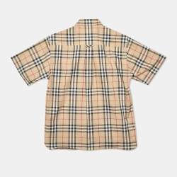 Pre Owned Burberry Kids Beige Tartan Check Cotton Button Front Shirt 12 Yrs