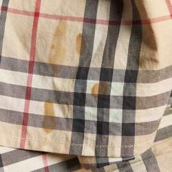 Pre Owned Burberry Kids Beige Tartan Check Cotton Button Front Shirt 12 Yrs