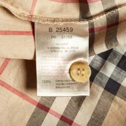Pre Owned Burberry Kids Beige Tartan Check Cotton Button Front Shirt 12 Yrs