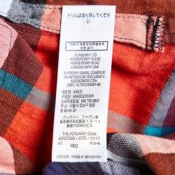 Burberry Children Multicolor Tartan Check Herringbone Cotton Onesie 9 M