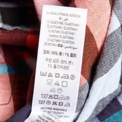 Burberry Children Multicolor Tartan Check Herringbone Cotton Onesie 9 M