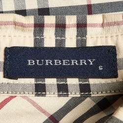 Burberry Kids Beige Vintage Checked Cotton Shirt Size 6 Yrs