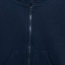 Burberry Children Kids Navy Blue Cotton Knit Zip-Up Hooded Jacket 2 Yrs