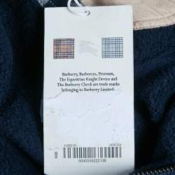 Burberry Children Kids Navy Blue Cotton Knit Zip-Up Hooded Jacket 2 Yrs