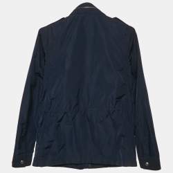 Burberry Kids Navy Blue Synthetic Zip-Up Jacket 14 Yrs