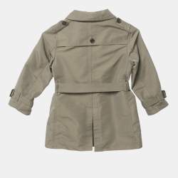 Burberry Khaki Gabardine Double Breasted Jacket 5Yrs