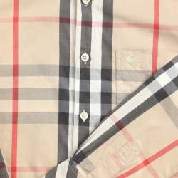 Burberry Beige Check Cotton Button Front Shirt Shirt 10Y