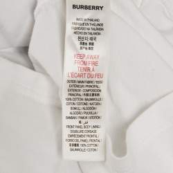 Pre Owned Burberry Kids White Cotton Thomas Bear Applique Detail T-Shirt 18M