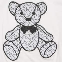 Pre Owned Burberry Kids White Cotton Thomas Bear Applique Detail T-Shirt 18M
