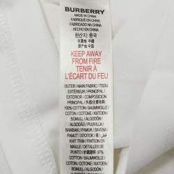 Pre Owned Burberry White Logo Horseferry Print Jersey T-Shirt 12 Yrs 