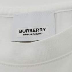 Pre Owned Burberry White Logo Horseferry Print Jersey T-Shirt 12 Yrs 