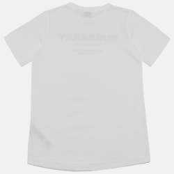 Pre Owned Burberry White Logo Horseferry Print Jersey T-Shirt 12 Yrs 