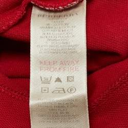 Pre Owned Burberry Kids Red Pique Cotton Polo T-Shirt 6M