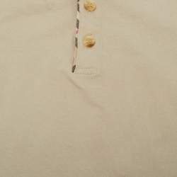 Pre Owned Burberry Kids Beige Cotton Jersey Polo T-Shirt 12M