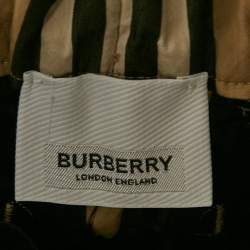 Pre Owned Burberry Kids Brown Striped Cotton Talbot Hoody Shorts 18M