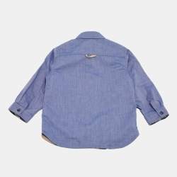 Pre Owned Burberry Kids Blue Chambray Shirt 2 Yrs