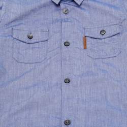 Pre Owned Burberry Kids Blue Chambray Shirt 2 Yrs