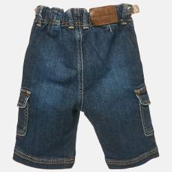 Pre Owned Burberry Kids Faded Denim Cargo Pants 3 Yrs 