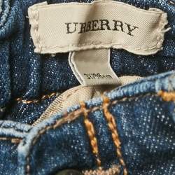 Pre Owned Burberry Kids Faded Denim Cargo Pants 3 Yrs 