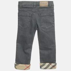 Pre Owned Burberry Kids Grey Denim Regular Fit Jeans 3 Yrs Waist 19"