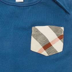 Pre Owned Burberry Children Blue/Beige Jersey and Corduroy  2 Piece Set 18M/9M