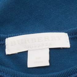 Pre Owned Burberry Children Blue/Beige Jersey and Corduroy  2 Piece Set 18M/9M