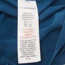 Pre Owned Burberry Children Blue/Beige Jersey and Corduroy  2 Piece Set 18M/9M