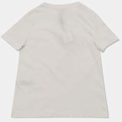 Pre Owned Burberry Children White Logo Embroidered Jersey T-Shirt 5 Yrs