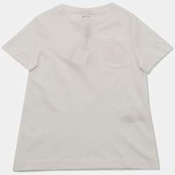 Pre Owned Burberry Children White Logo Embroidered Jersey T-Shirt 5 Yrs