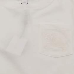 Pre Owned Burberry Children White Logo Embroidered Jersey T-Shirt 5 Yrs