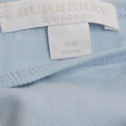 Pre Owned Burberry Children Blue/Beige Cotton 3 Piece Set 12M