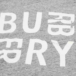 Pre Owned Burberry Children Grey Logo Print Jersey T-Shirt 6 Yrs