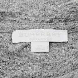 Pre Owned Burberry Children Grey Logo Print Jersey T-Shirt 6 Yrs