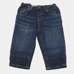 Pre Owned Burberry Children Navy Blue Denim Pants 9M