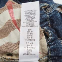 Pre Owned Burberry Children Navy Blue Denim Pants 9M