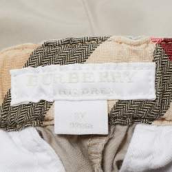 Pre Owned Burberry Blue/Beige Cotton 2 Piece Shorts and T-shirt Set 2 Yrs