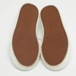 Pre Owned Burberry White Canvas Larkhall Sneakers Size 27