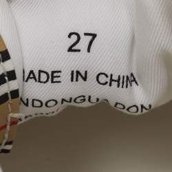 Pre Owned Burberry White Canvas Larkhall Sneakers Size 27