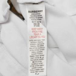 Pre Owned Burberry Kids White Checks Cotton Polo T-Shirt 6M