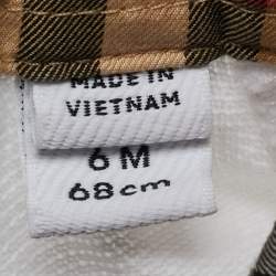 Pre Owned Burberry Kids White Checks Cotton Polo T-Shirt 6M