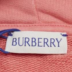 Pre Owned Burberry Kids Pink Logo Embroidered Cotton Zip-Up Jacket 8Yrs