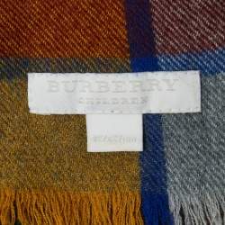 Pre Owned Burberry Children Multicolor Checks Wool Stole