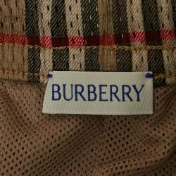 Pre Owned Burberry Brown Checks Mesh Jersey Shorts 14Yrs