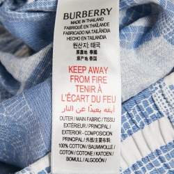 مملوكة مسبقًا شورت قطني بنقشة مربعات زرقاء بربري للأطفال 14 سنة