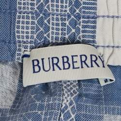 مملوكة مسبقًا شورت قطني بنقشة مربعات زرقاء بربري للأطفال 14 سنة