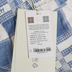 مملوكة مسبقًا شورت قطني بنقشة مربعات زرقاء بربري للأطفال 14 سنة