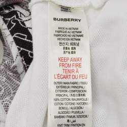 مملوكة مسبقًا Burberry White Logo Detail Cotton Knit T-Shirt 18M