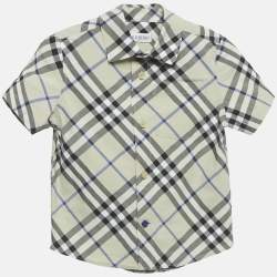 مملوكة مسبقًا Burberry Kids Grey Nova Checks Cotton Shirt 4Yrs