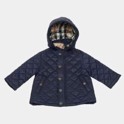 مملوكة مسبقًا Burberry Children Navy Blue Nylon Quilted Jacket 9M